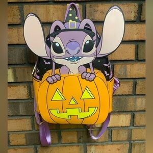 Disney’s  Lilo & Stitch Angel Glow in the Dark Jack-O-Lantern Loungefly Bag